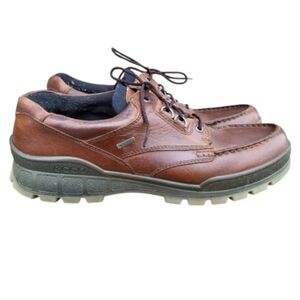 46 ECCO Track 25 Low Gortex Bison Brown Leather Shoe Work Waterproof Men 12 12.5